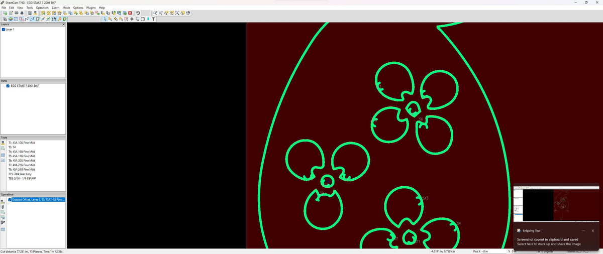 Three Flower Easter Egg Yard Stake vector paths in design software (photo 6)