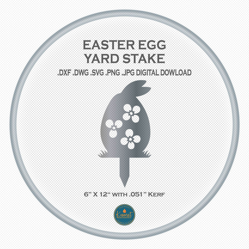 Three Flower Easter Egg Yard Stake DXF/SVG design preview with file details (photo 2)