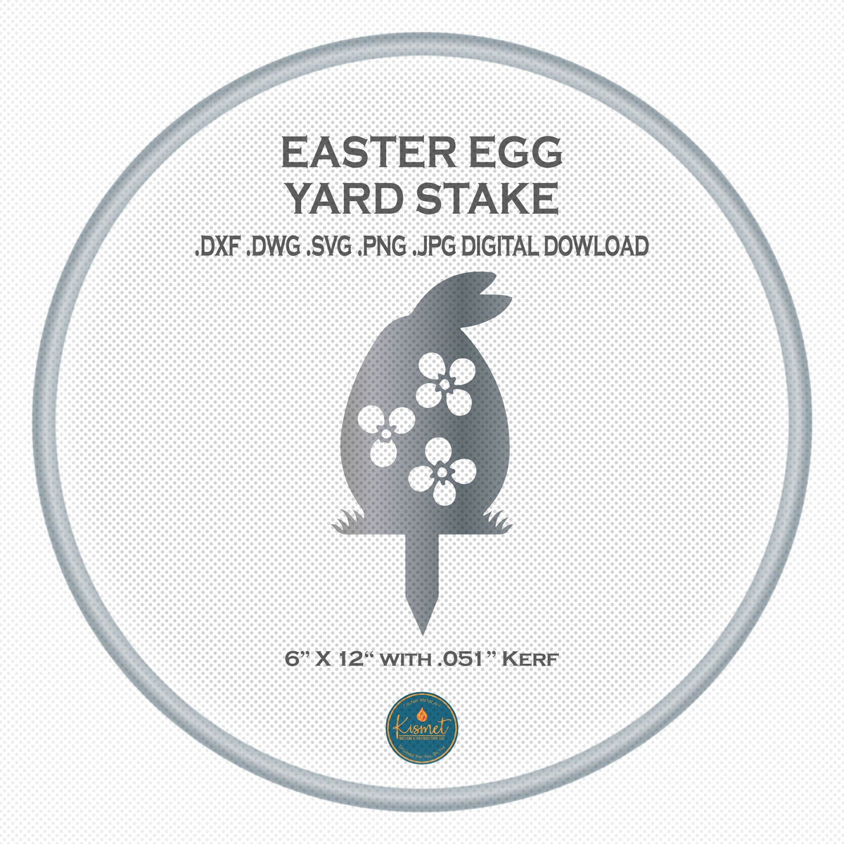 Three Flower Easter Egg Yard Stake DXF/SVG design preview with file details (photo 2)