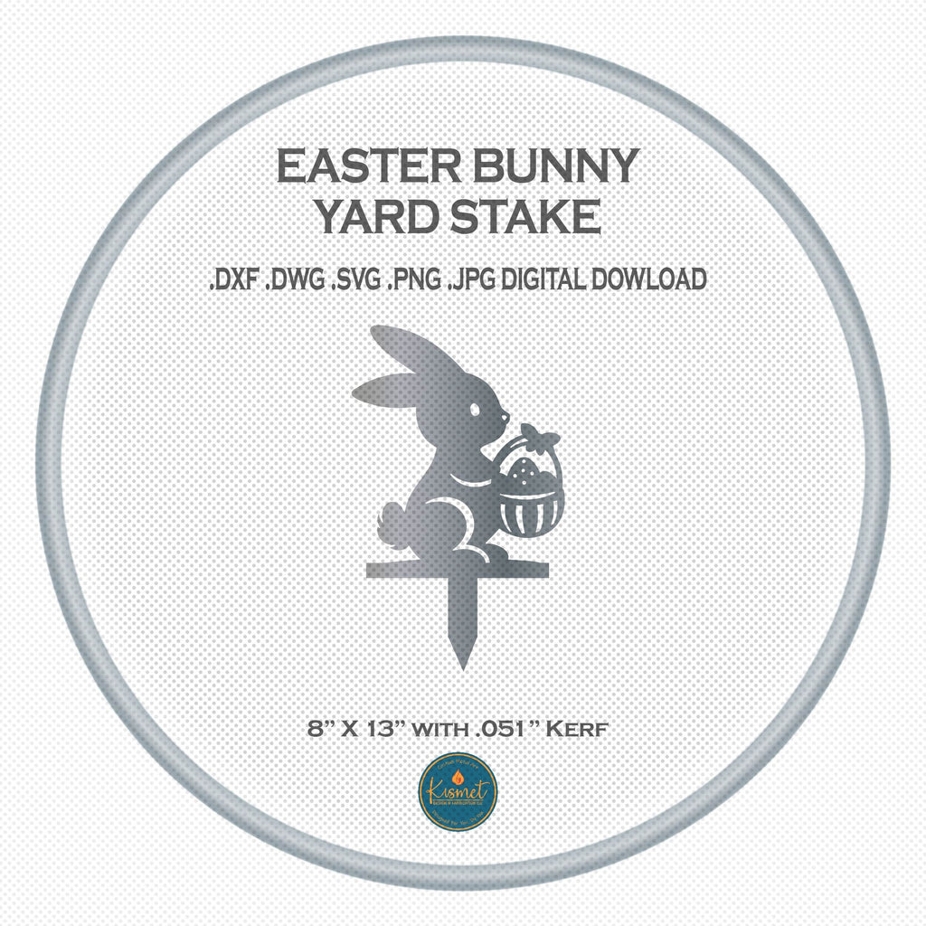 Easter Bunny Basket Yard Stake DXF/SVG design preview with file details (photo 2)