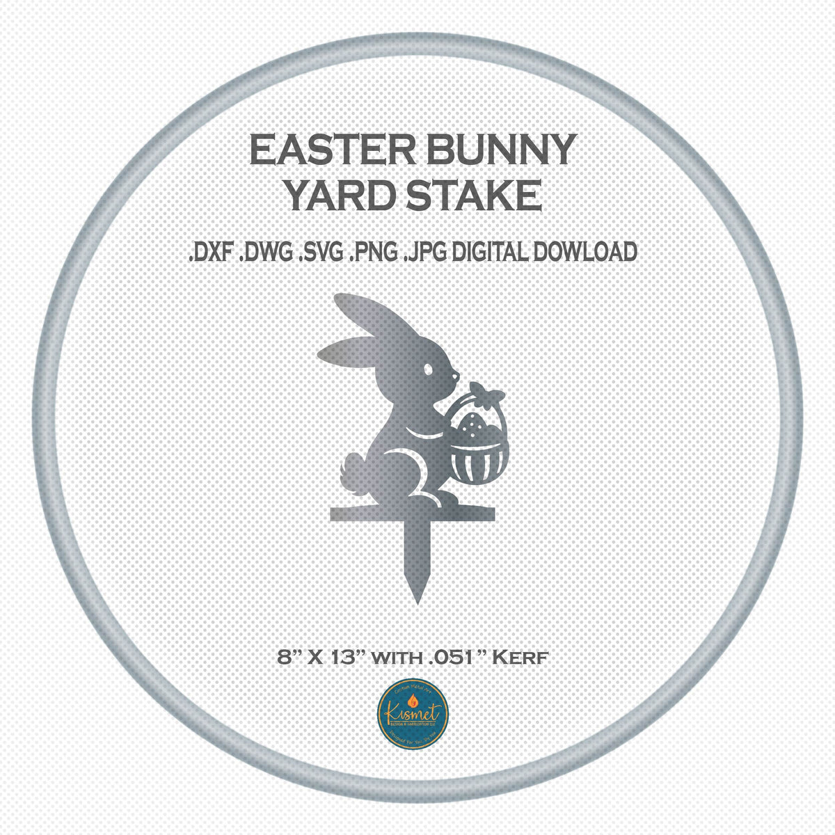 Easter Bunny Basket Yard Stake DXF/SVG design preview with file details (photo 2)