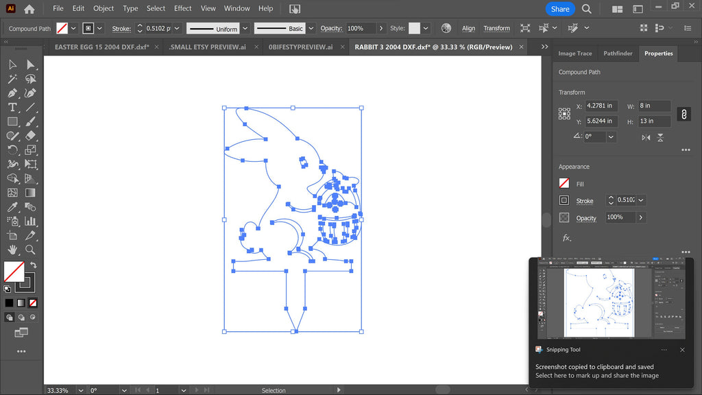Easter Bunny Basket Yard Stake vector paths in design software (photo 5)