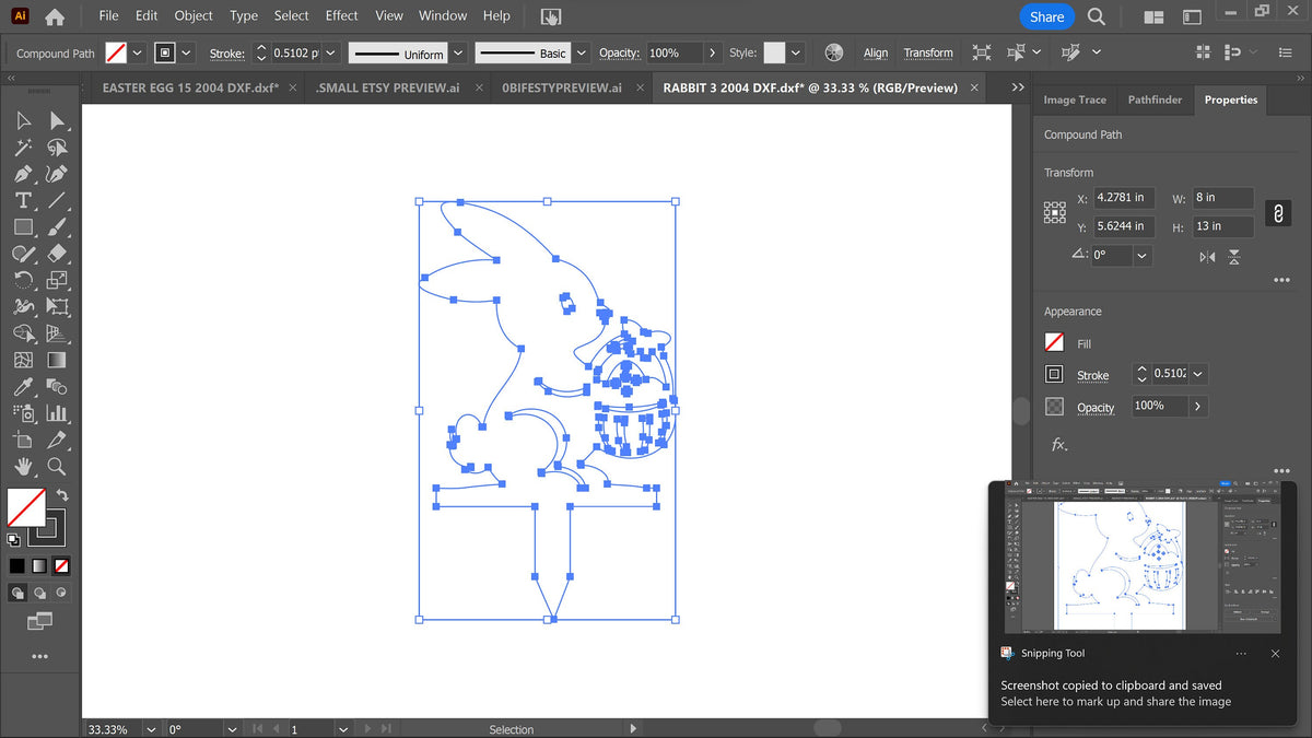 Easter Bunny Basket Yard Stake vector paths in design software (photo 5)
