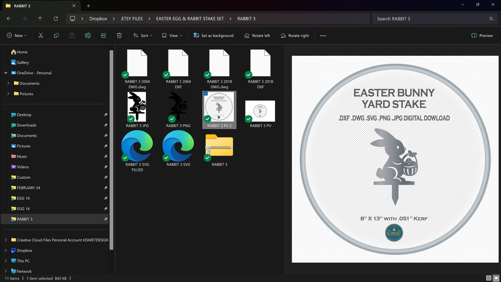Easter Bunny Basket Yard Stake vector paths in design software