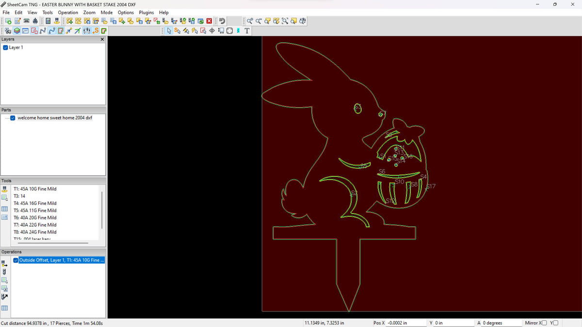 Easter Bunny Basket Yard Stake vector paths in design software (photo 7)