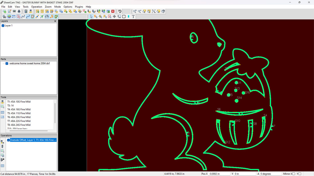 Easter Bunny Basket Yard Stake vector paths in design software (photo 6)