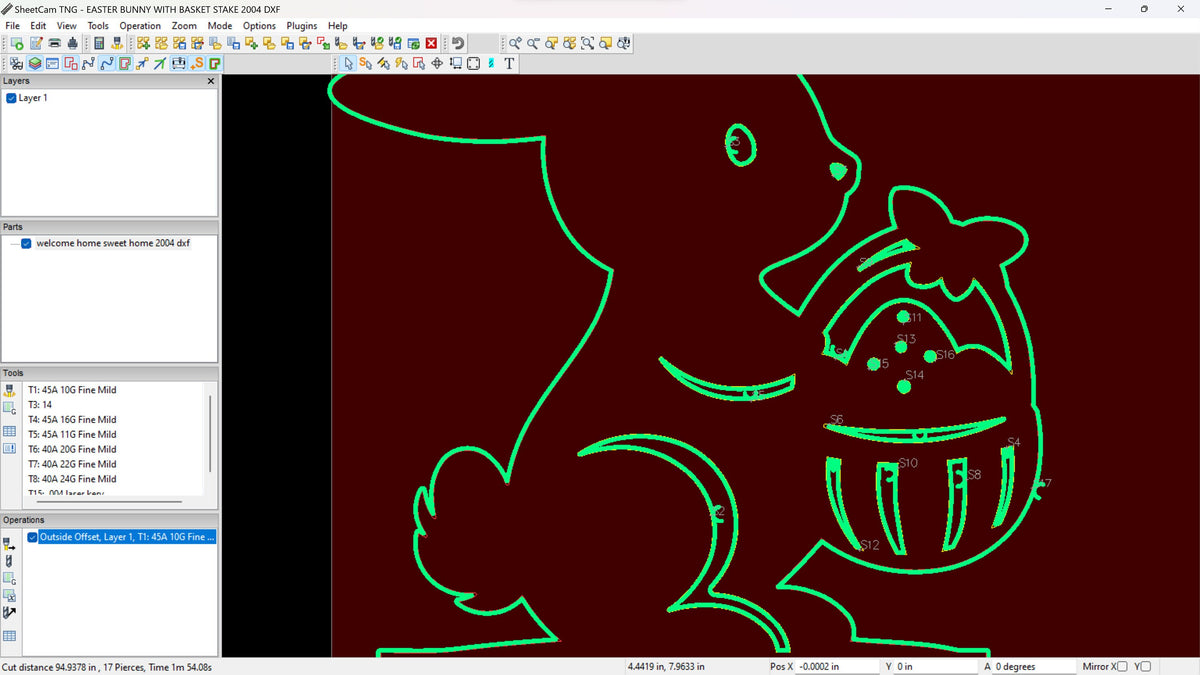 Easter Bunny Basket Yard Stake vector paths in design software (photo 6)