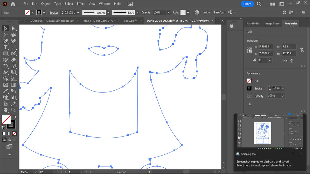 Flower Holding Gnome Garden Stake vector paths in design software (photo 7)