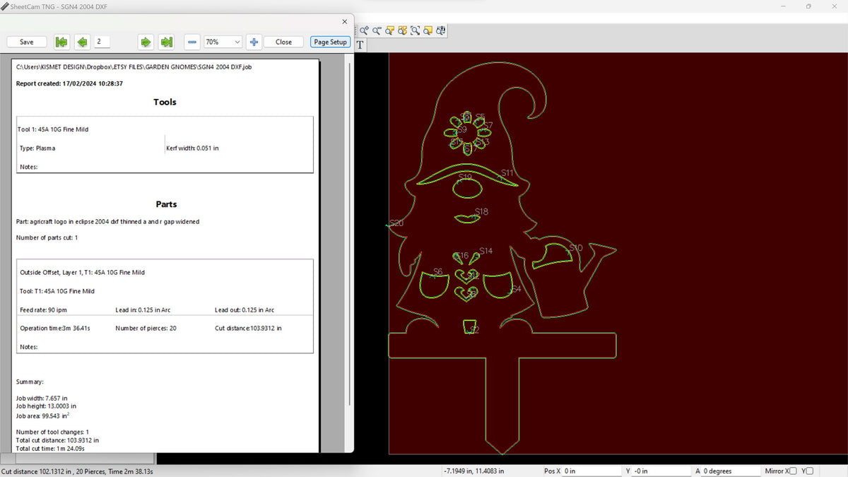 Apron Gnome Watering Can Garden Stake vector paths in design software
