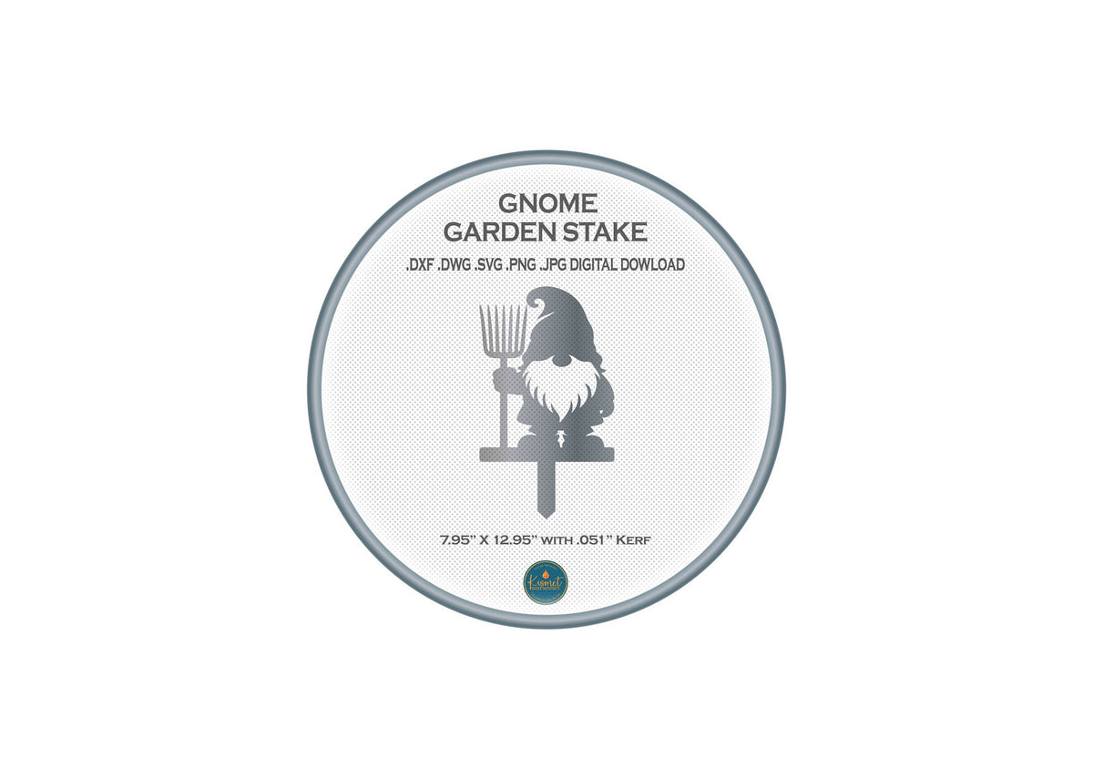 Pitchfork Gnome Garden Stake DXF/SVG design preview with file details