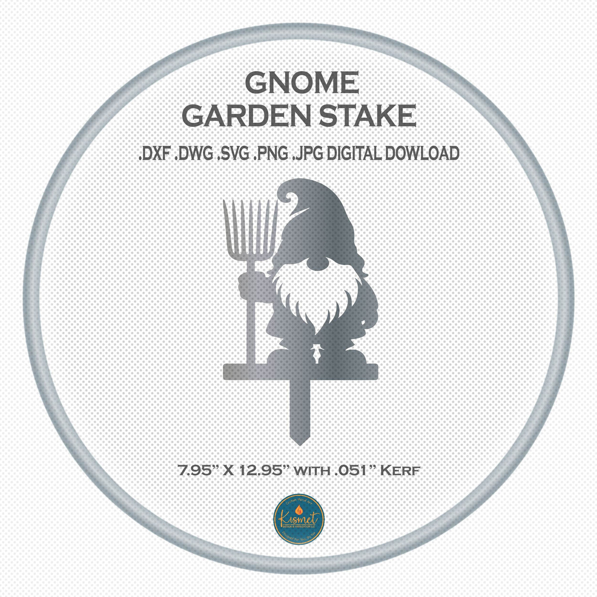 Pitchfork Gnome Garden Stake DXF/SVG design preview with file details (photo 5)