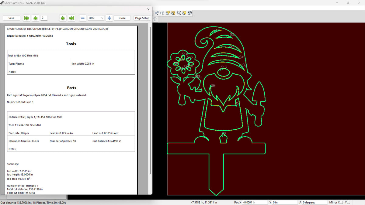 Gnome with Flower and Trowel Garden Stake vector paths in design software (photo 10)