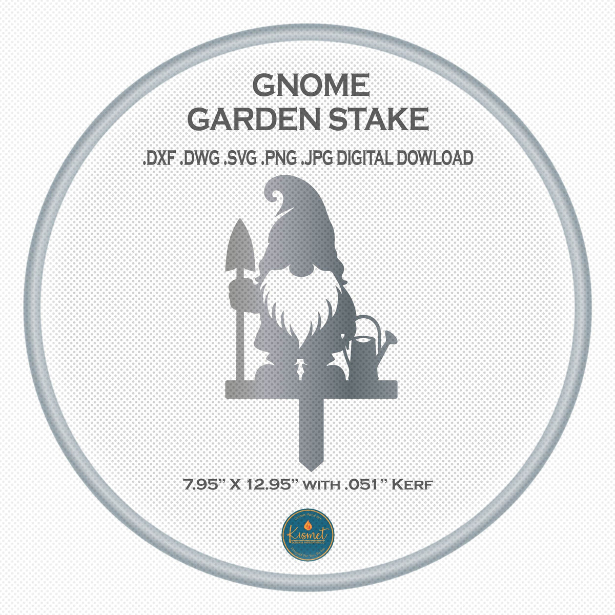 Shovel Gnome Garden Stake DXF/SVG design preview with file details (photo 5)