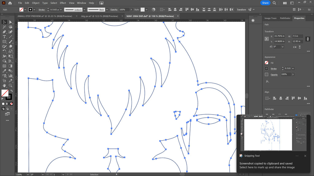 Shovel Gnome Garden Stake vector paths in design software (photo 7)