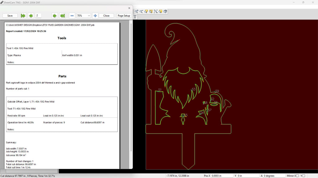 Shovel Gnome Garden Stake vector paths in design software (photo 8)