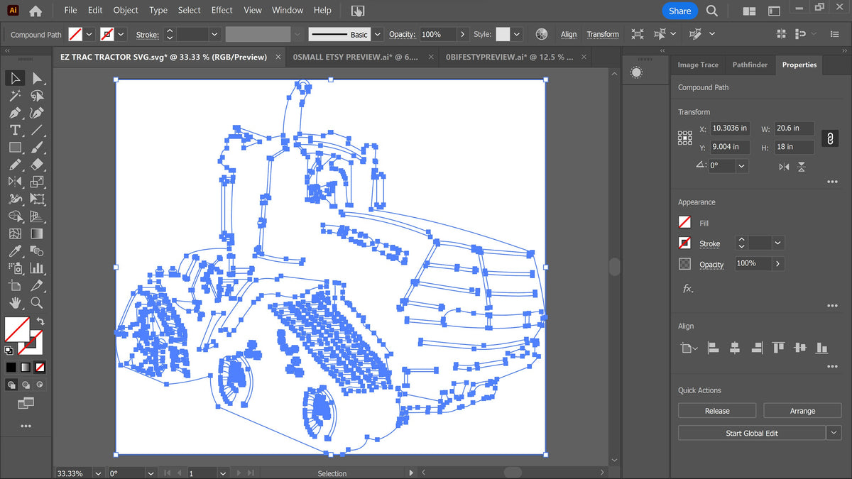 Farm Tractor Sign vector paths in design software (photo 4)