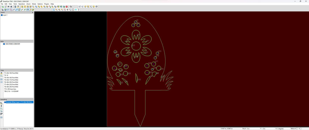 Big Flower Easter Egg Yard Stake vector paths in design software (photo 8)