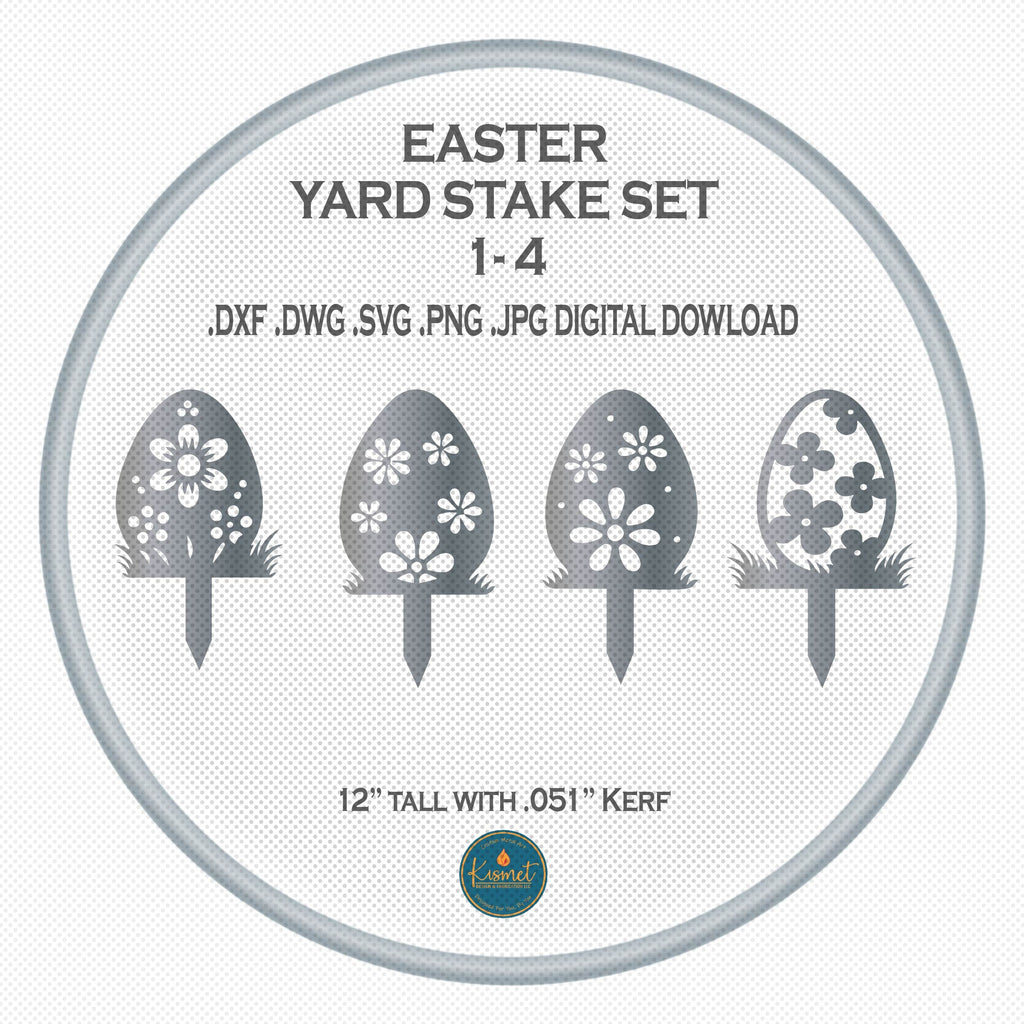 Daisy Easter Egg Yard Stakes, Set of 4 DXF/SVG design preview with file details (photo 2)