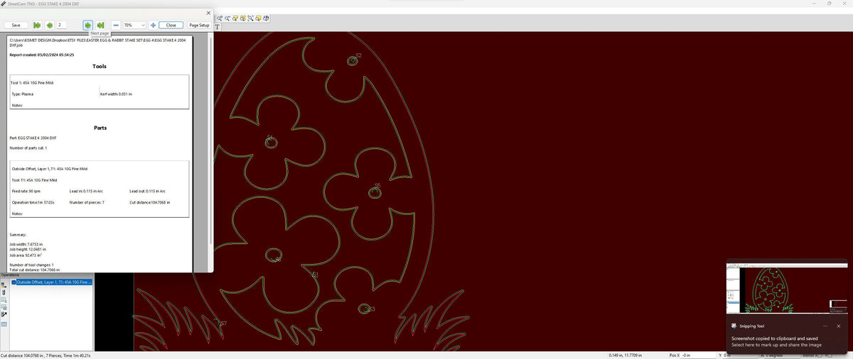 Daisy Easter Egg Yard Stakes, Set of 4 vector paths in design software (photo 4)
