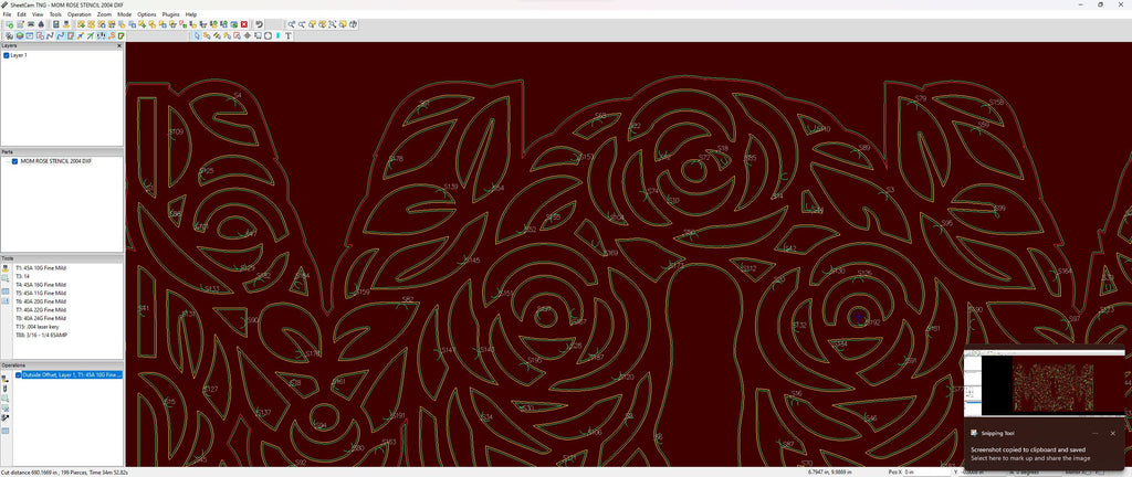 Floral MOM Rose Stencil vector paths in design software (photo 7)