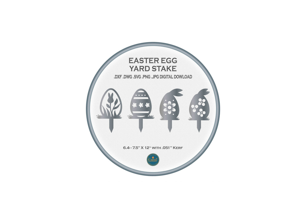 Tulip Easter Egg Yard Stakes, Set of 4 DXF/SVG design preview with file details