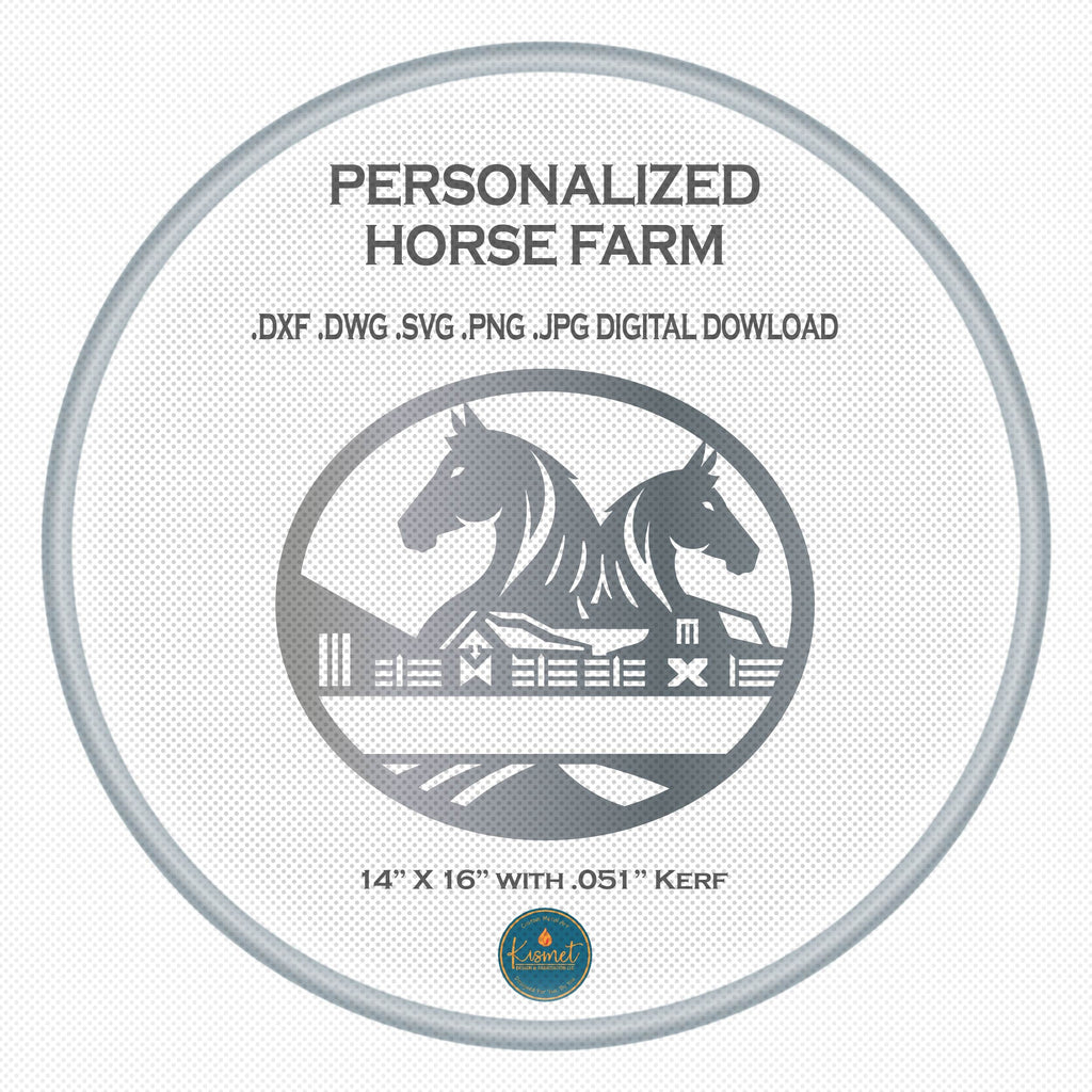 Two Horses Farm Monogram DXF/SVG design preview with file details (photo 3)