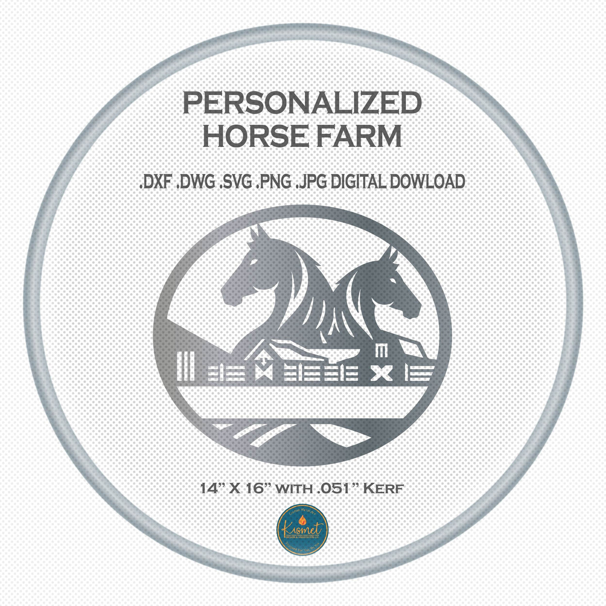 Two Horses Farm Monogram DXF/SVG design preview with file details (photo 3)