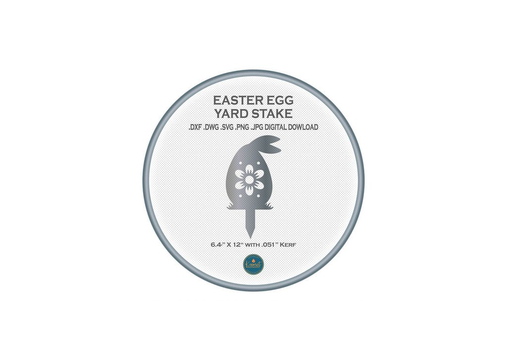 Single Flower Easter Egg Yard Stake DXF/SVG design preview with file details
