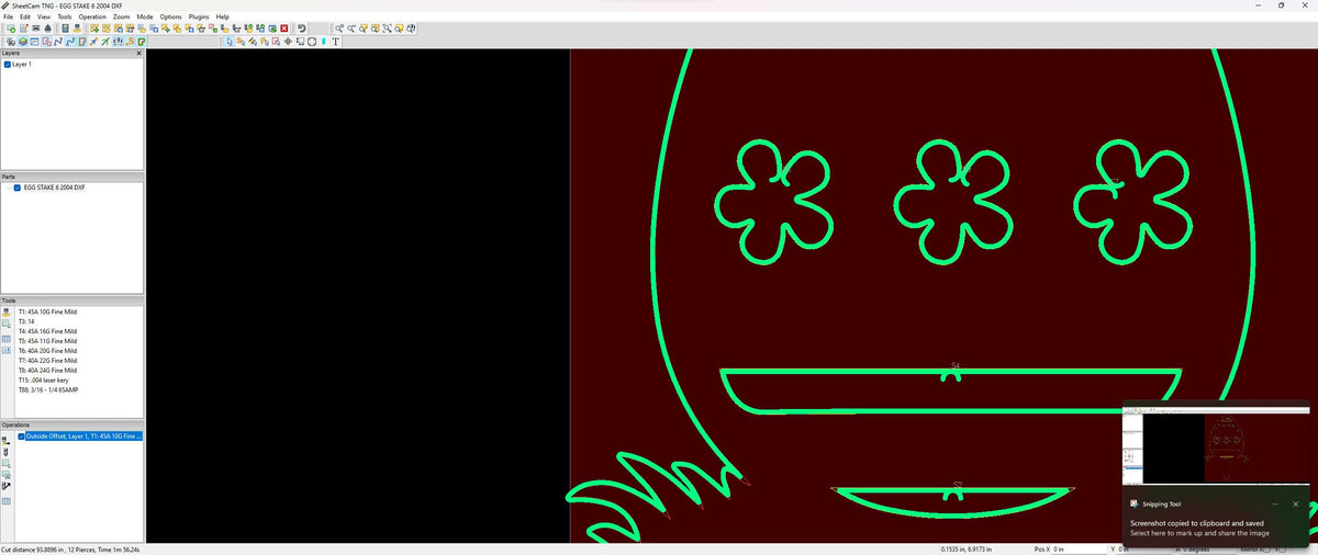 Striped Floral Easter Egg Yard Stake vector paths in design software (photo 6)