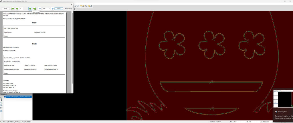 Striped Floral Easter Egg Yard Stake vector paths in design software (photo 8)