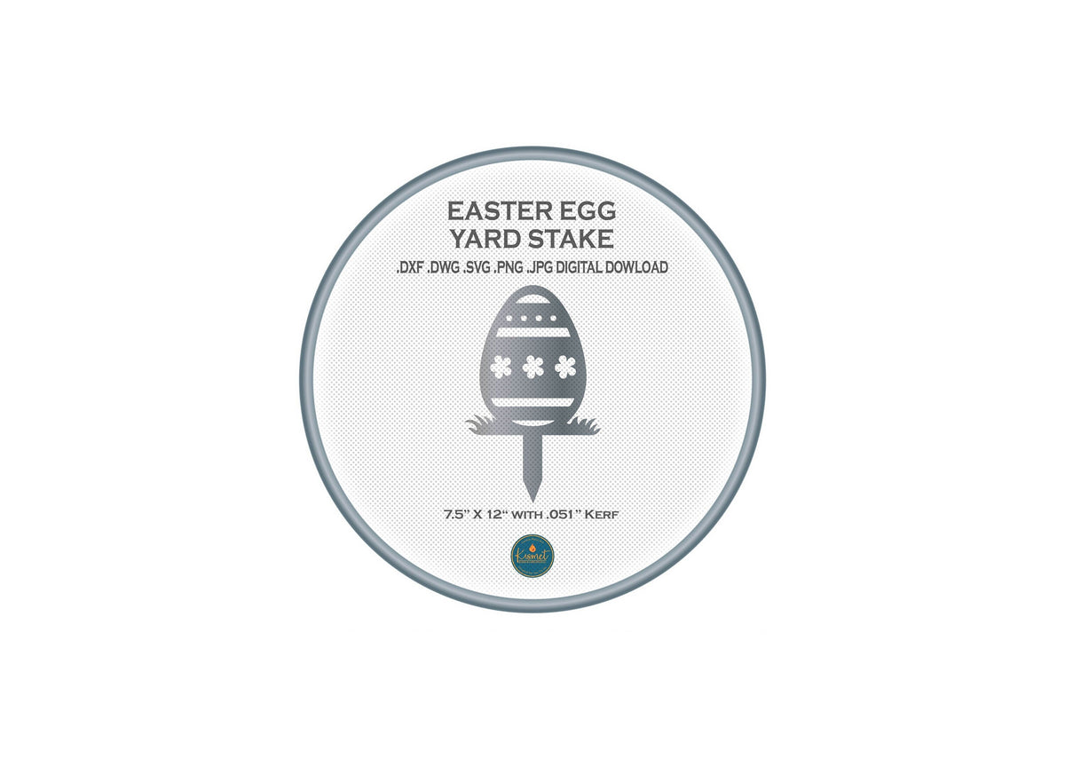 Striped Floral Easter Egg Yard Stake DXF/SVG design preview with file details