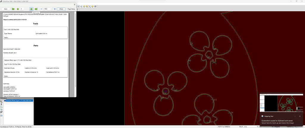 Three Flower Easter Egg Yard Stake vector paths in design software (photo 8)