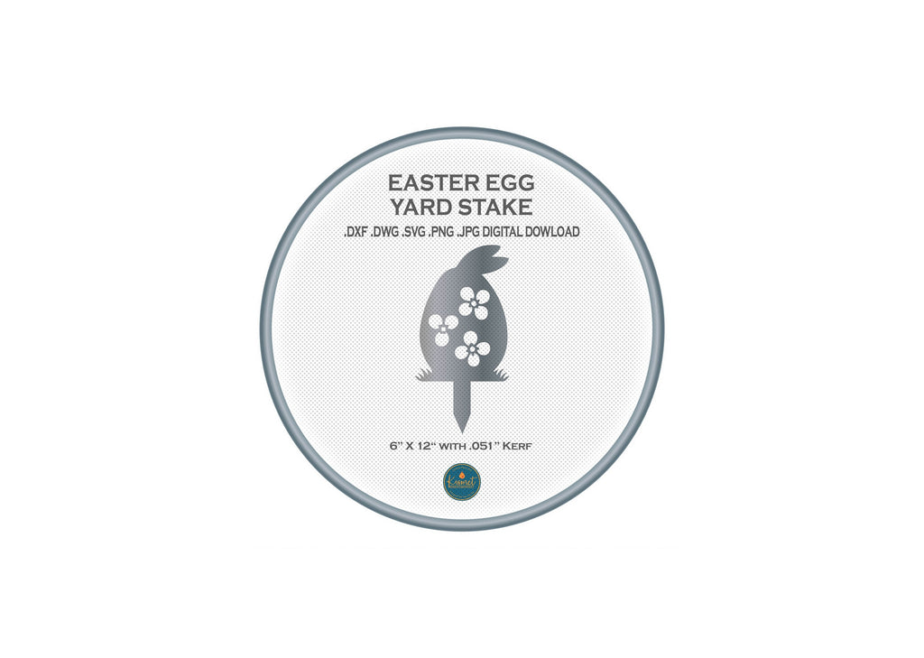 Three Flower Easter Egg Yard Stake DXF/SVG design preview with file details