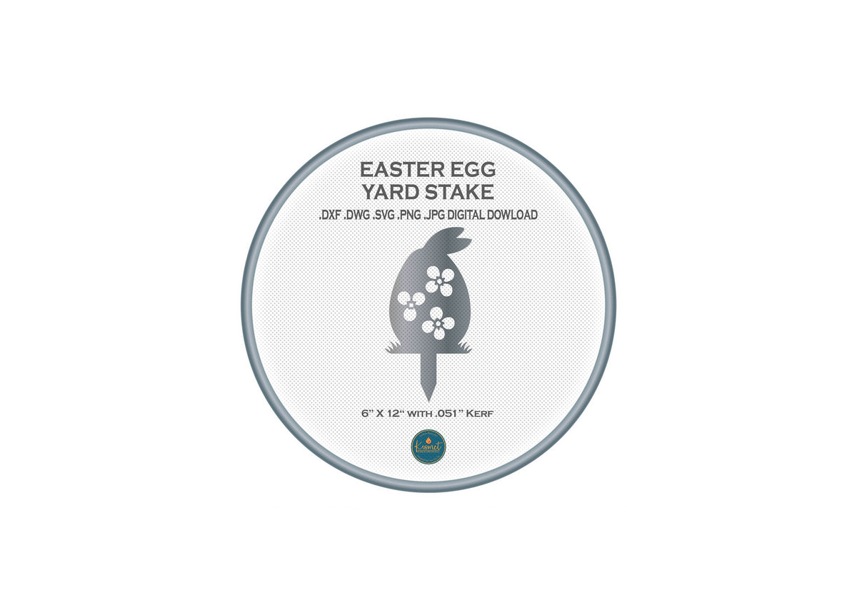 Three Flower Easter Egg Yard Stake DXF/SVG design preview with file details