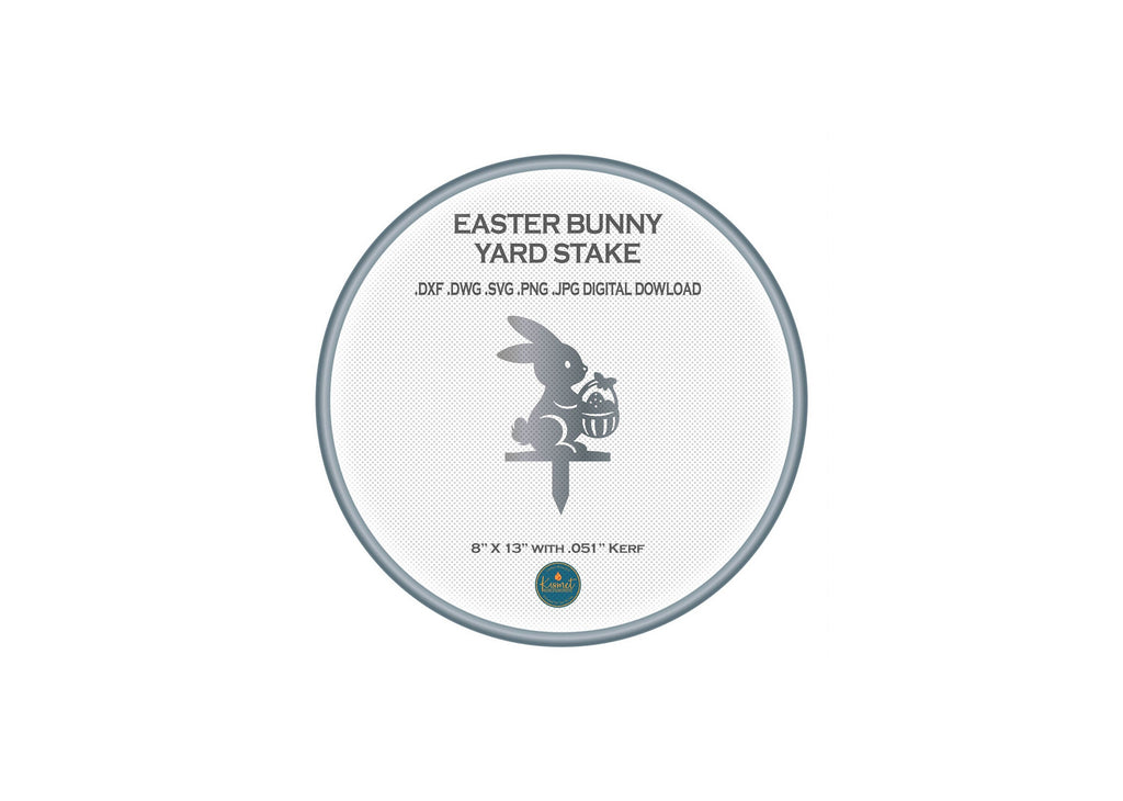 Easter Bunny Basket Yard Stake DXF/SVG design preview with file details
