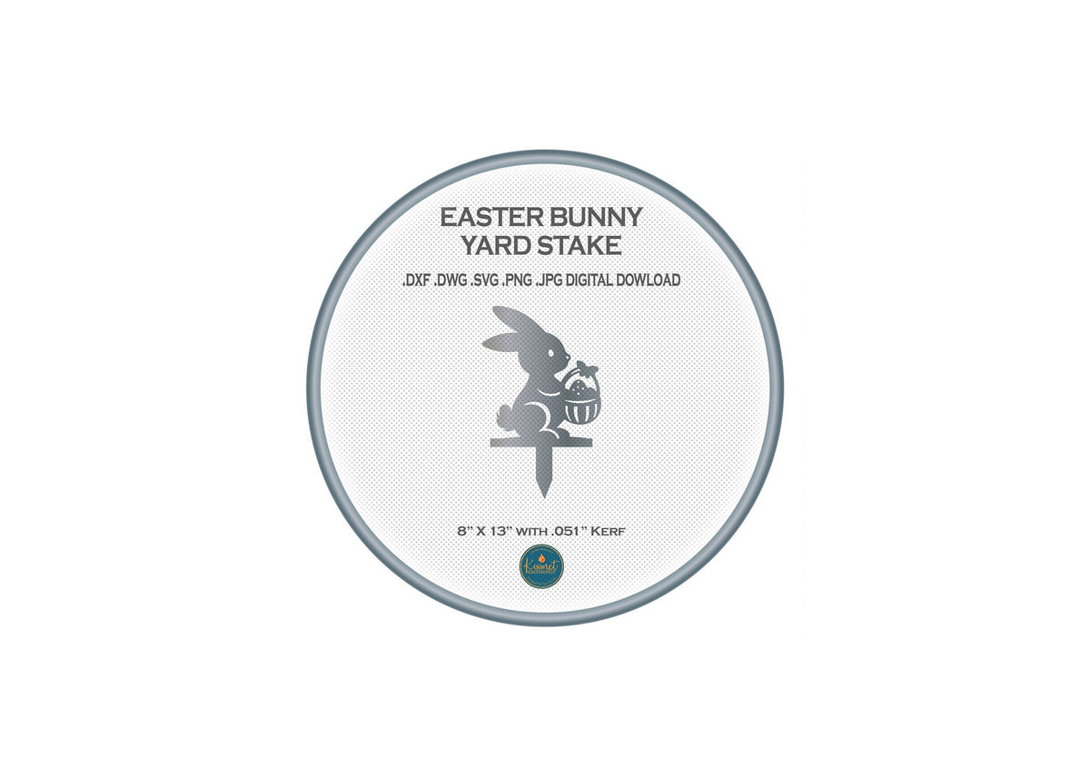 Easter Bunny Basket Yard Stake DXF/SVG design preview with file details