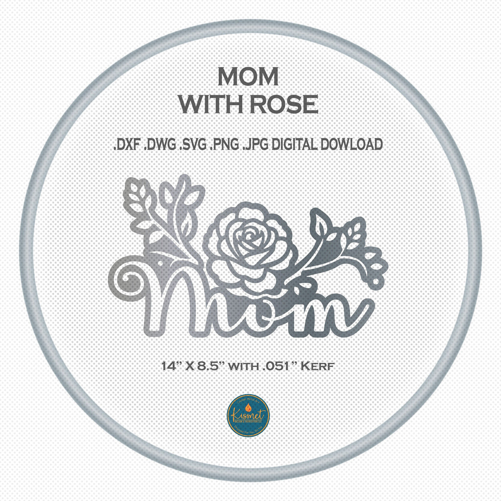 Mom with Climbing Rose Branches DXF/SVG design preview with file details (photo 3)