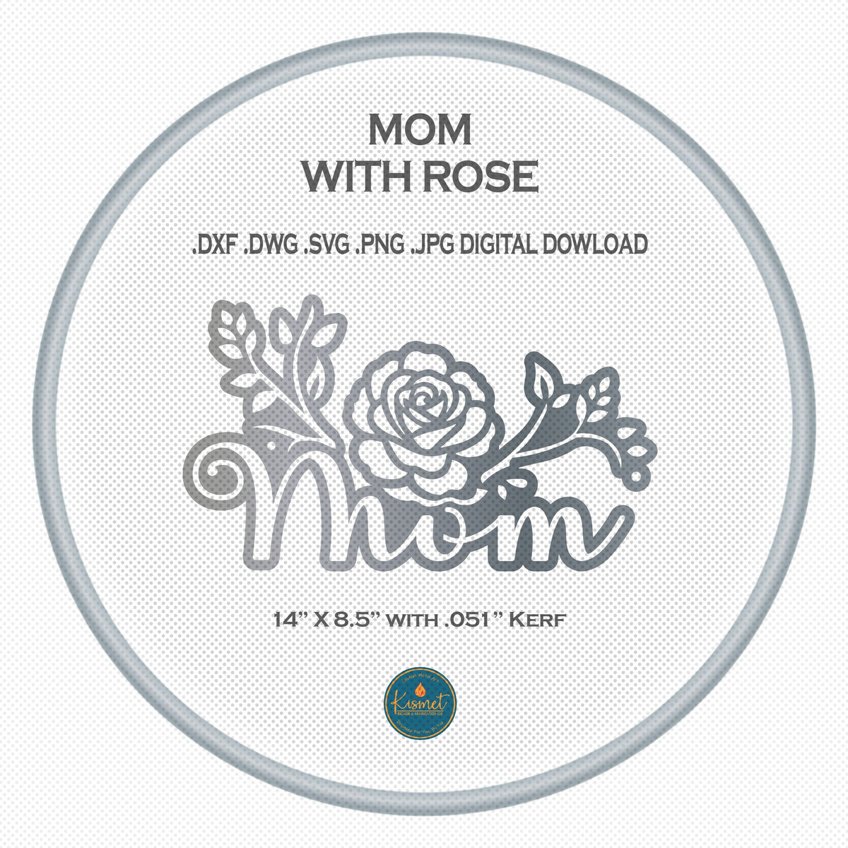 Mom with Climbing Rose Branches DXF/SVG design preview with file details (photo 3)