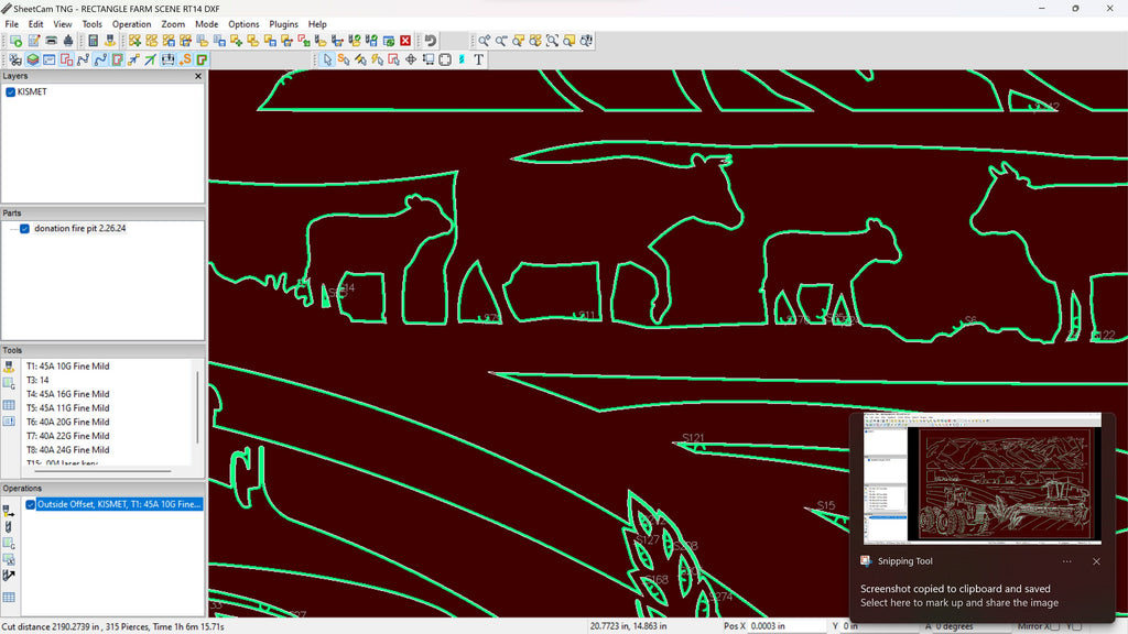 Rectangular Farm Scene vector paths in design software (photo 7)
