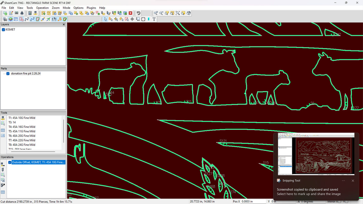 Rectangular Farm Scene vector paths in design software (photo 7)