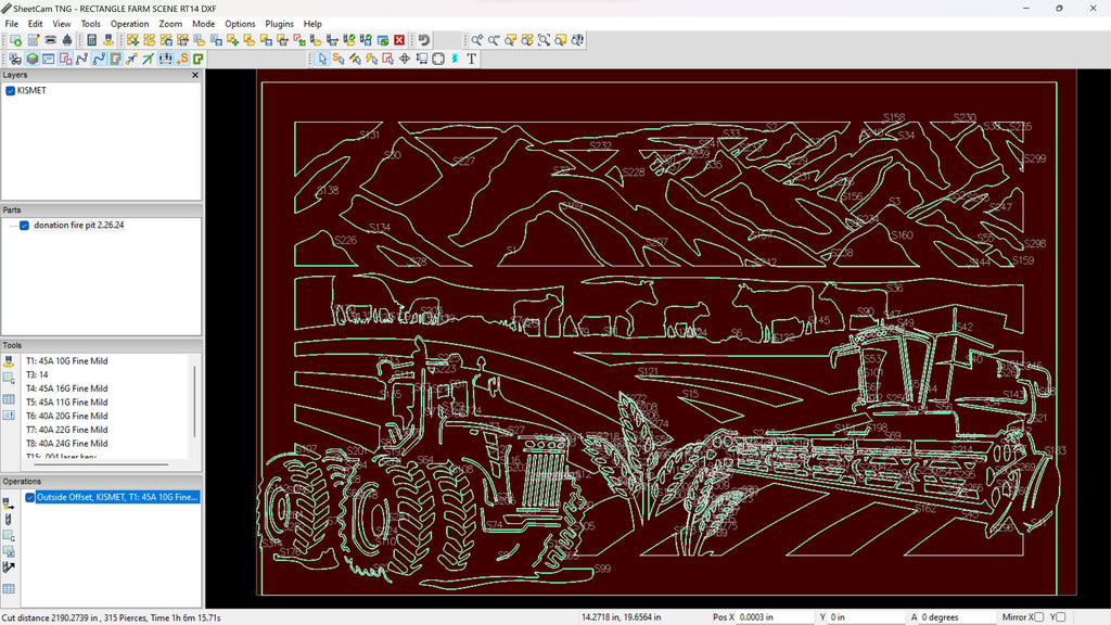 Rectangular Farm Scene vector paths in design software (photo 8)