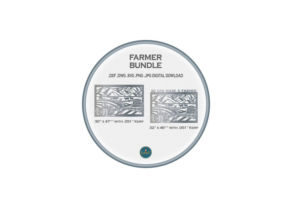 Rectangle Farm Scenes, Set of 2 DXF/SVG design preview with file details