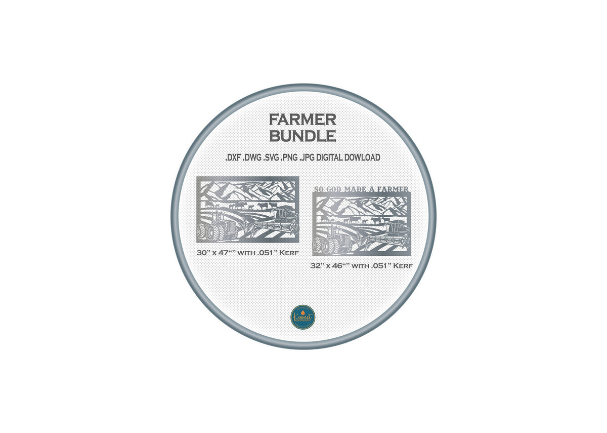 Rectangle Farm Scenes, Set of 2 DXF/SVG design preview with file details
