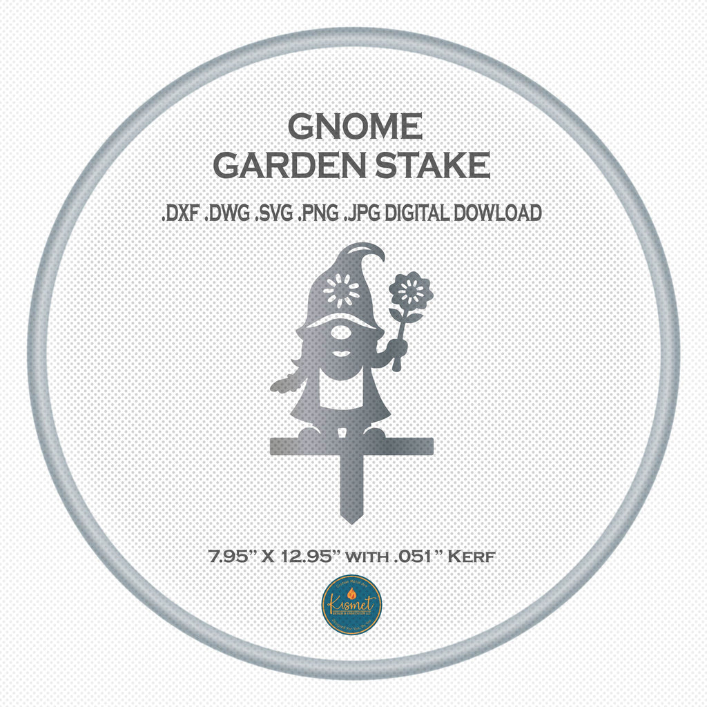 Flower Holding Gnome Garden Stake DXF/SVG design preview with file details (photo 5)