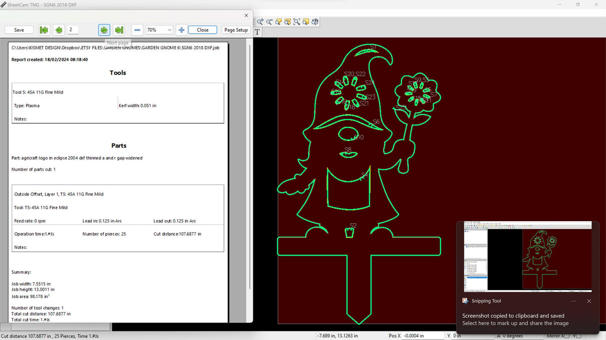 Flower Holding Gnome Garden Stake vector paths in design software (photo 8)