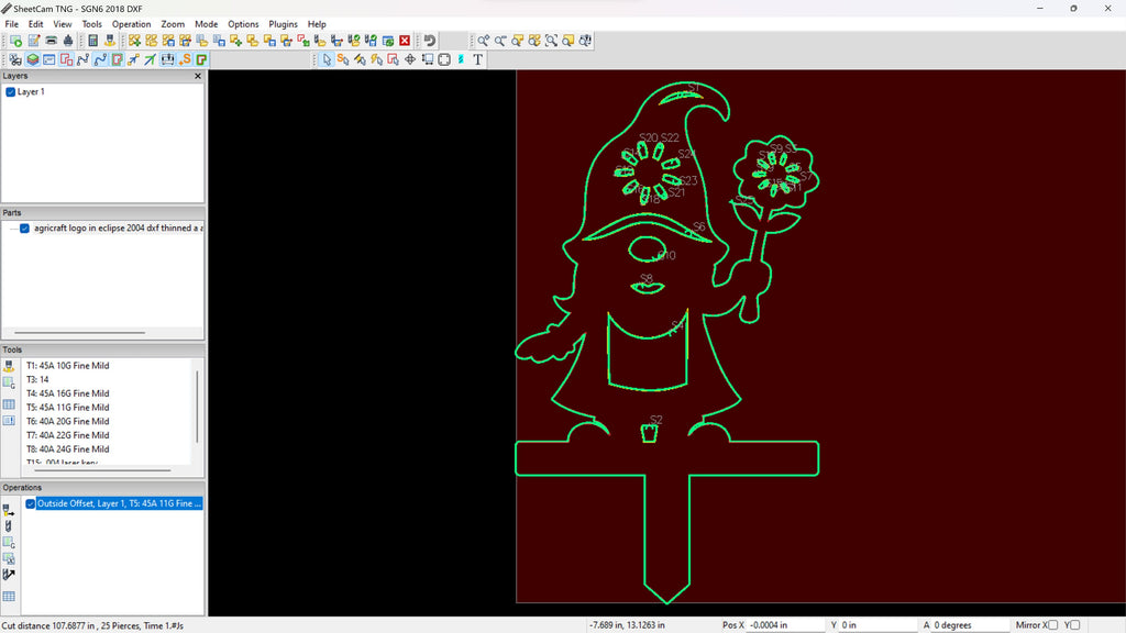 Flower Holding Gnome Garden Stake vector paths in design software (photo 9)