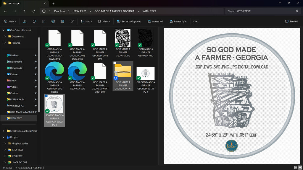 Georgia So God Made a Farmer Sign vector paths in design software