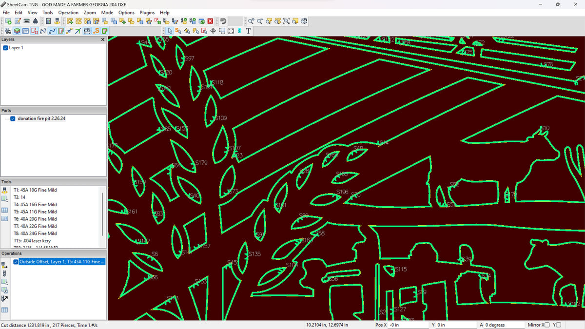 Georgia Farm Scene Sign, No Lettering vector paths in design software (photo 7)