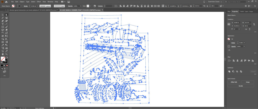 Utah Farm Scene Sign, No Lettering vector paths in design software (photo 4)