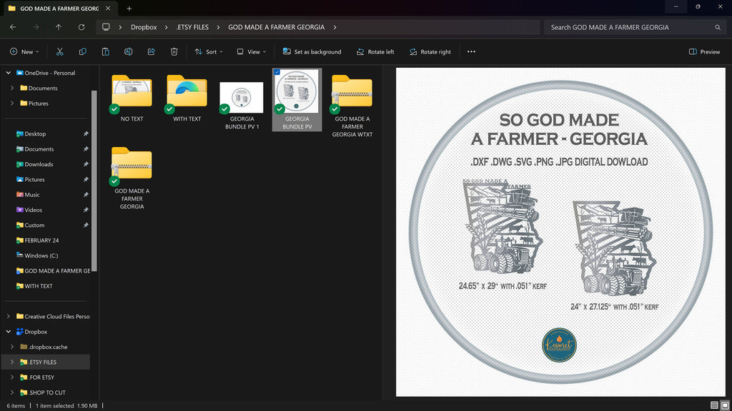 Georgia Farm Signs, Set of 2 vector paths in design software